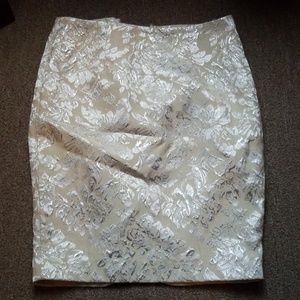 Silver and off white skirt